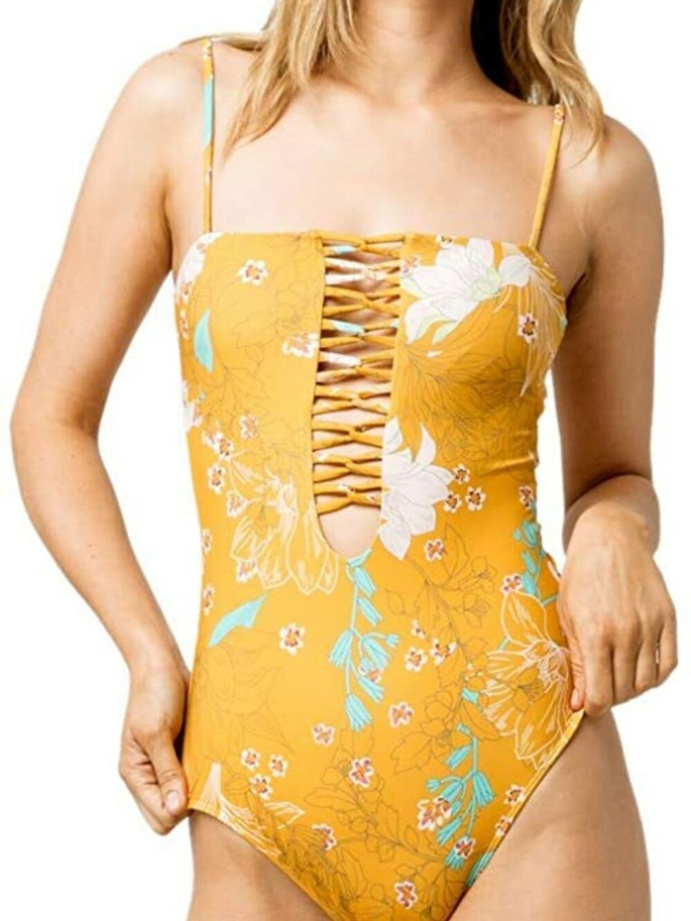O’Neill Women’s Mizi Metallic Rib Agadir Cut Out One Piece Swimsuit XS
